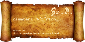 Zsemberi Márton névjegykártya